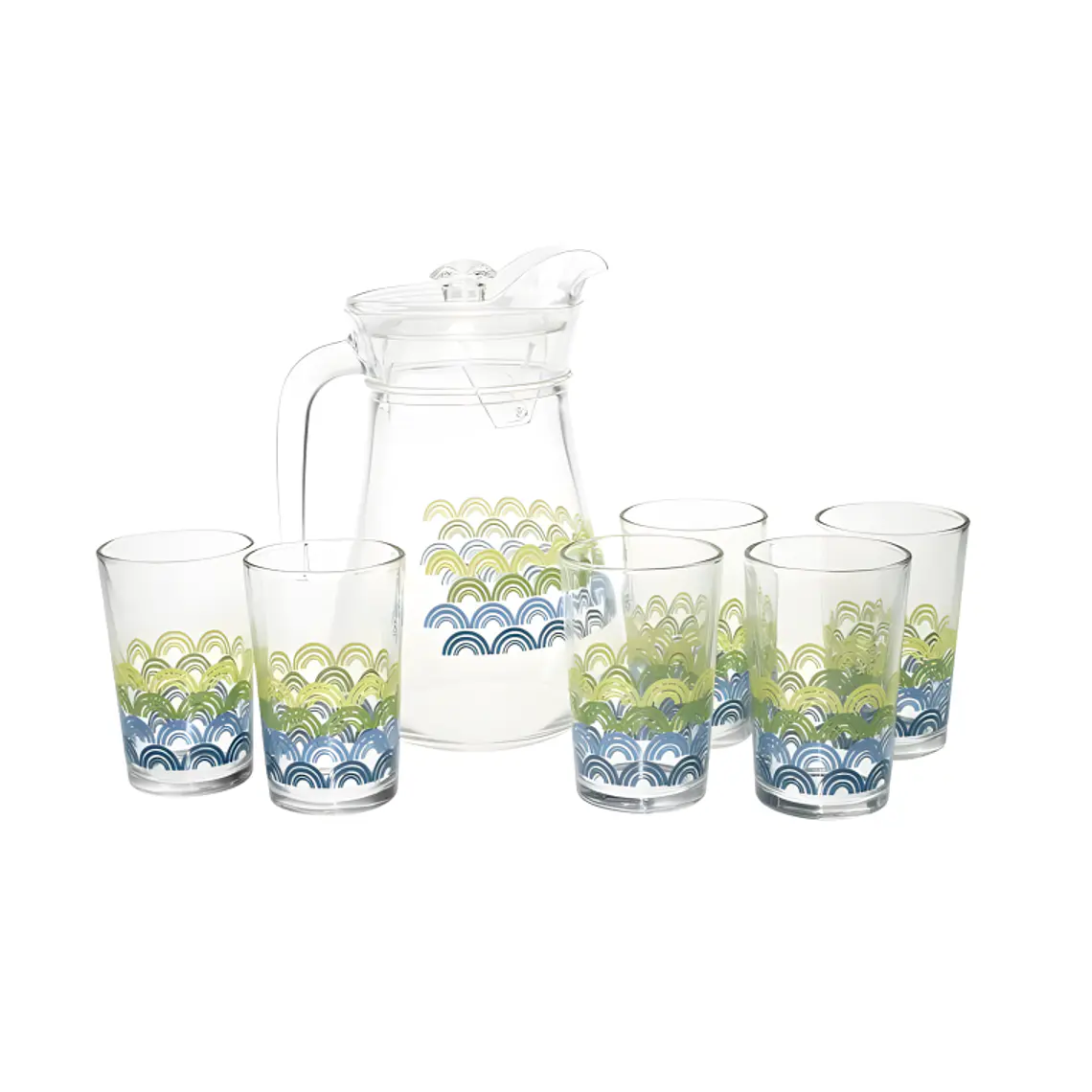 JGO JARRA X 7 PZA (JARRA 1300 ML+6 VASOS 215 ML) DEC SHELL MJT-19608/07P GB 1