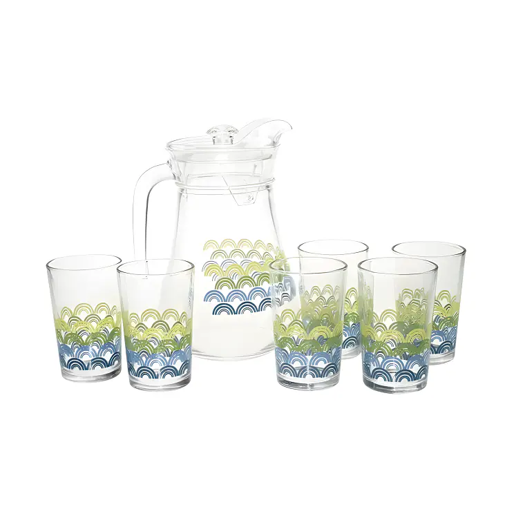 JGO JARRA X 7 PZA (JARRA 1300 ML+6 VASOS 215 ML) DEC SHELL MJT-19608/07P GB 1