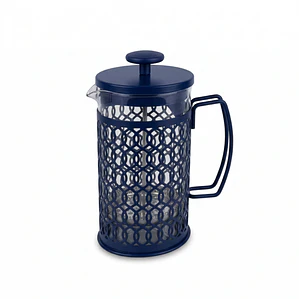 CAFETERA FRANCESA PISTON VIDRIO Y ACERO PINTADO 1 L