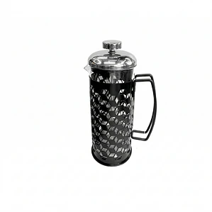 CAFETERA FRANCESA PISTON VIDRIO Y ACERO PINTADO 600 ML