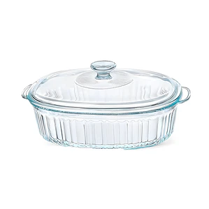 CACEROLA VIDRIO BOROSILICATO OVALADO PARA HORNEAR 2.8 L