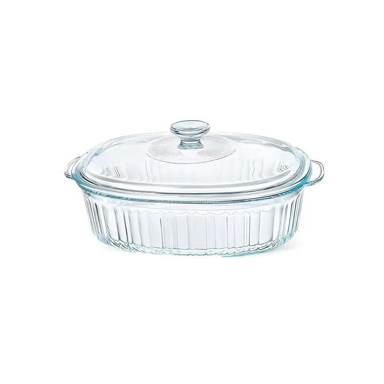 CACEROLA VIDRIO BOROSILICATO OVALADO PARA HORNEAR 1.8 L 1