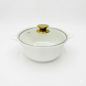 CACEROLA BLANCO CON TAPA 2.3 L