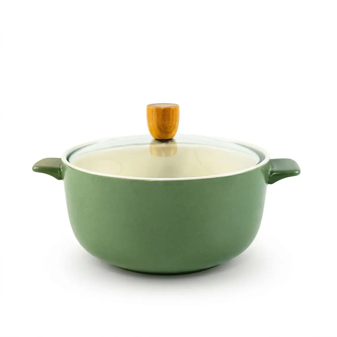 CACEROLA REDONDA VERDE CON TAPA DE 900 ML 1