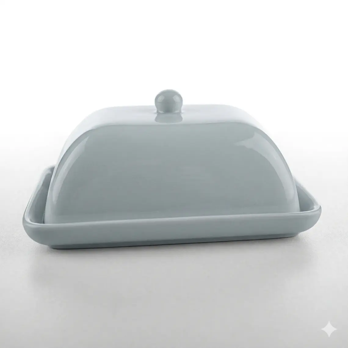 MANTEQUILLERA LOZA BLANCO CON TAPA 1