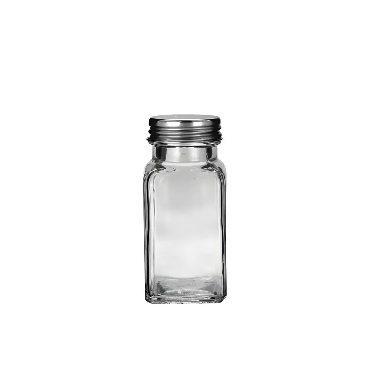 SALERO DE CRISTAL CON TAPA ACERO 80 ML 1