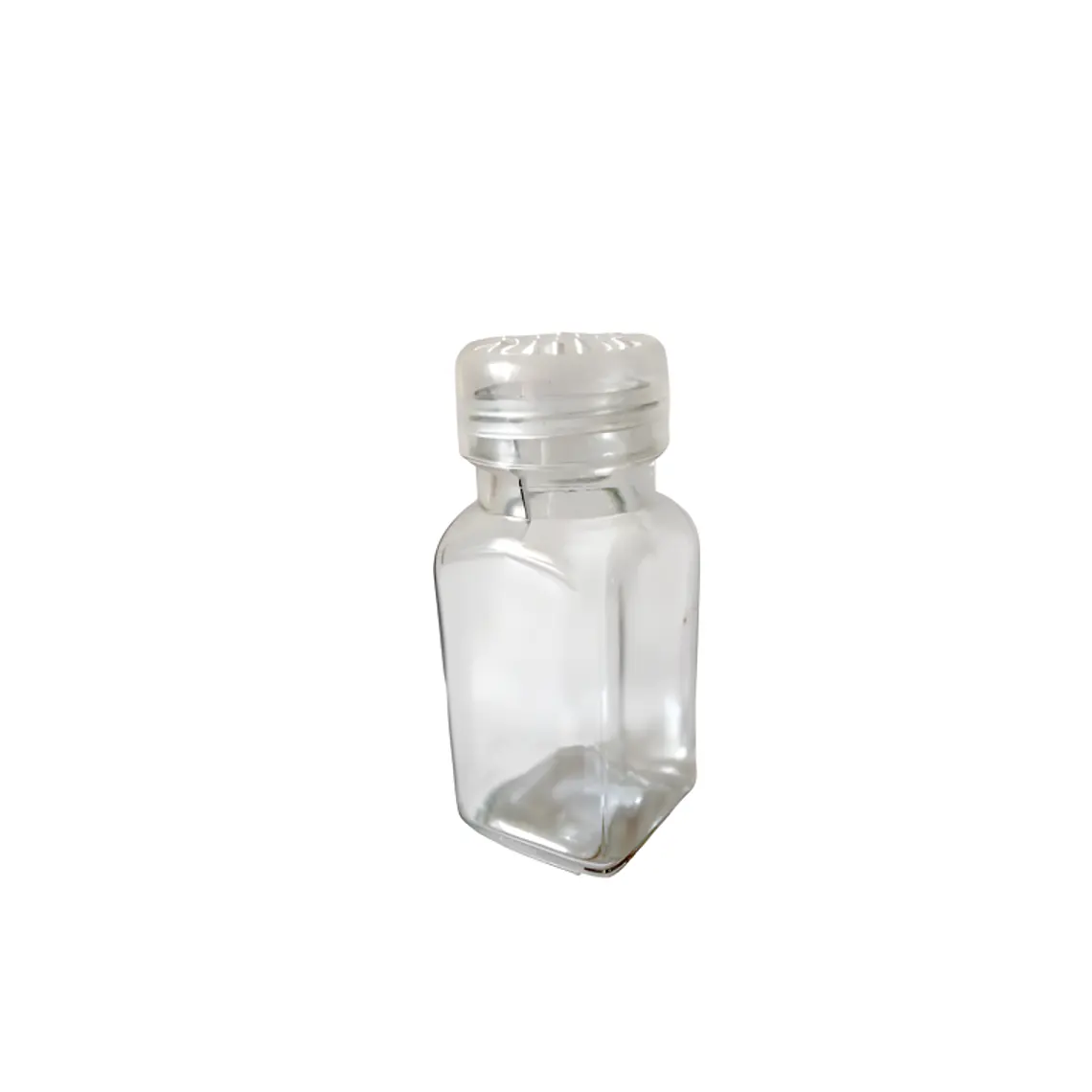SALERO DE CRISTAL CUADRADO CON TAPA DE PLASTICO 80 ML 1