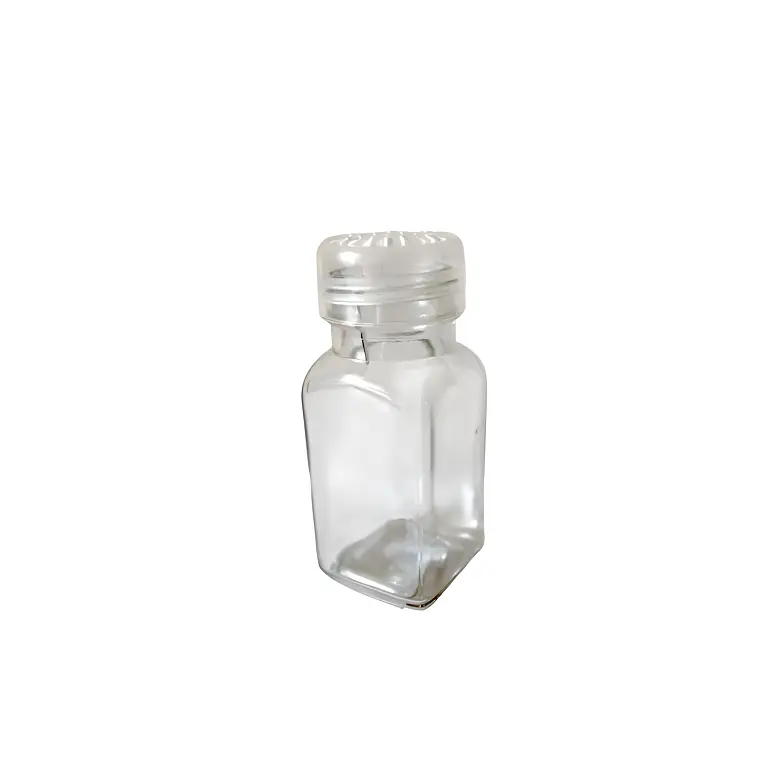 SALERO DE CRISTAL CUADRADO CON TAPA DE PLASTICO 80 ML 1