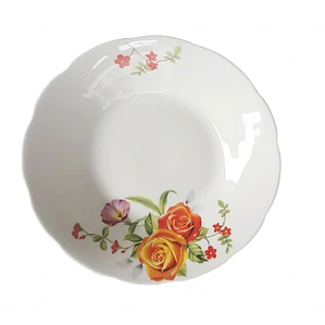 PLATO HONDO LOZA DECORADO 9