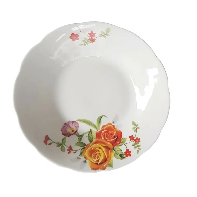 PLATO HONDO LOZA DECORADO 9