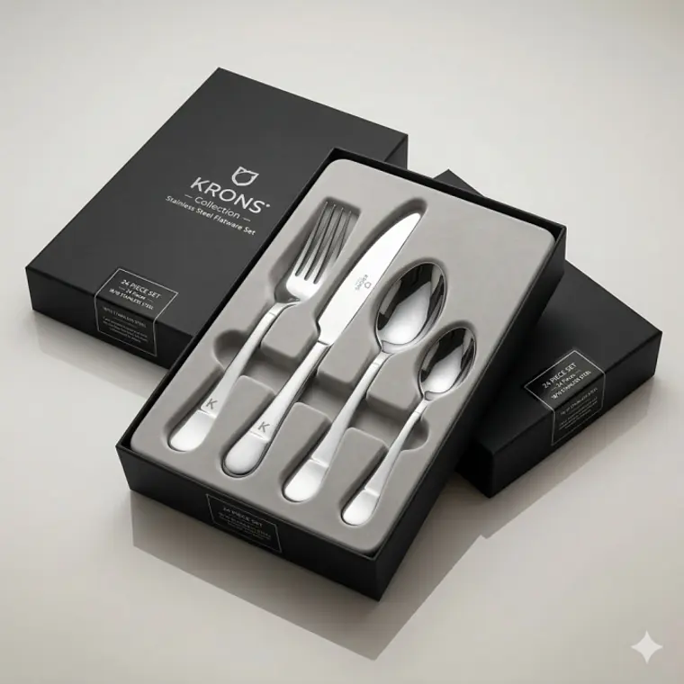 JUEGO DE 24 CUBIERTOS ACERO INOXIDABLE SMOKE MARBLE 1