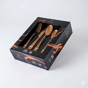 JUEGO DE 24 CUBIERTOS COOPER DORADO