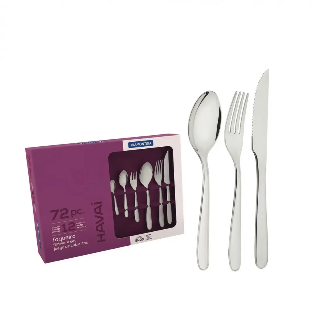 JUEGO DE 72 CUBIERTOS HAVAI (3 TIPO DE CUCHAR, 2 TIPO DE TENEDOR Y CUCHILLO) 1