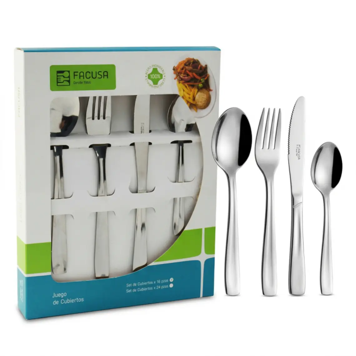 JUEGO DE 16 CUBIERTOS DE MESA MODELO LUNA 1