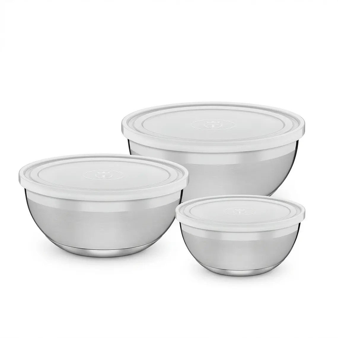 JUEGO DE 3 BOWL ACERO INOXIDABLE CON TAPA PLASTICA 14/18/20 CM 1