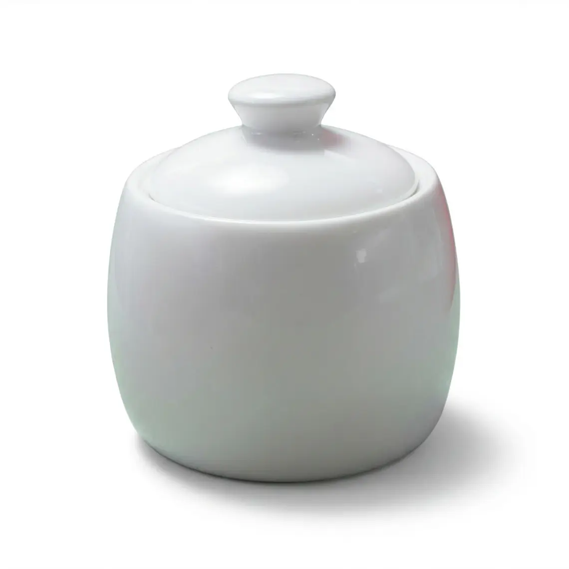 AZUCARERO LOZA BLANCA CON TAPA DE 8 X 9X9 CM 1