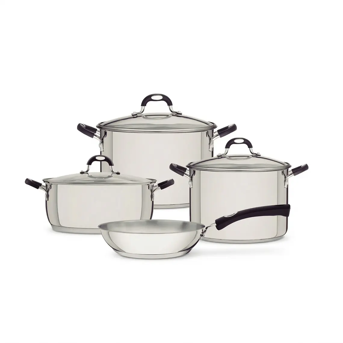 JUEGO DE 7 OLLAS ACERO INOXIDABLE ASTRO SILICONA 1