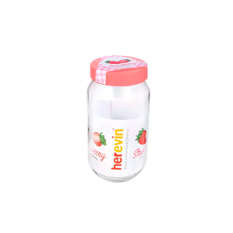 FRASCO CON TAPA ROSADO FRESA 1 L 1