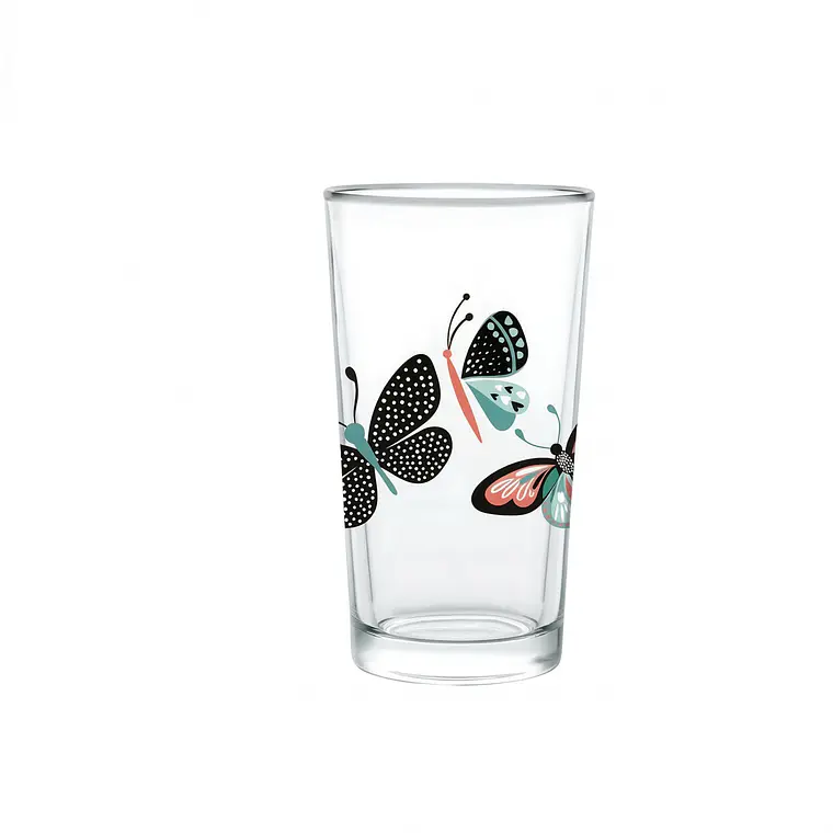 VASO CAN HERRADURA BEBIDA DECORADO MARIPOSA 1