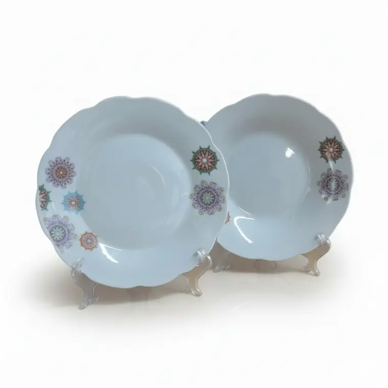 PLATO HONDO LOZA DECORADO 9