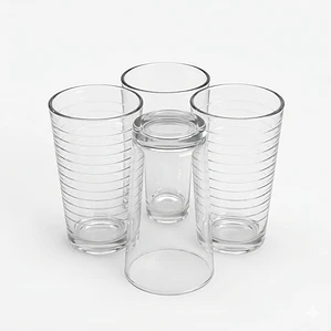 JUEGO DE 4 VASOS LISO OPTICO 334 ML