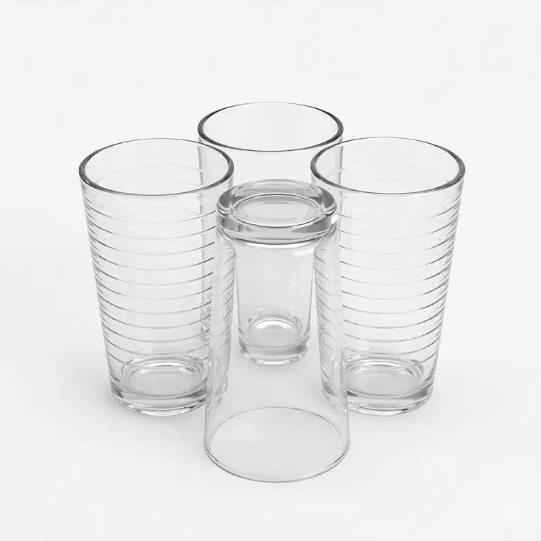 JUEGO DE 4 VASOS LISO OPTICO 334 ML 1