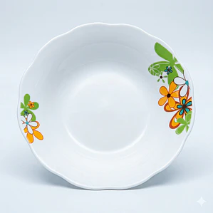 PLATO HONDO LOZA DECORADO 9