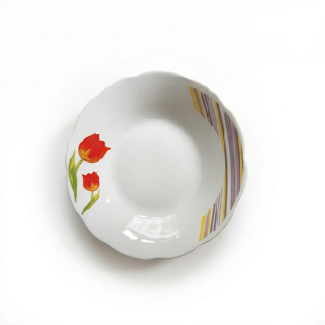 PLATO HONDO LOZA DECORADO 9