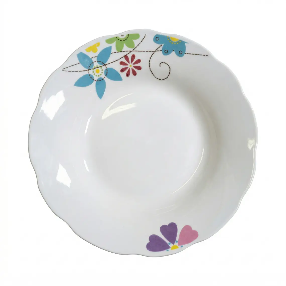 PLATO HONDO LOZA DECORADO 9