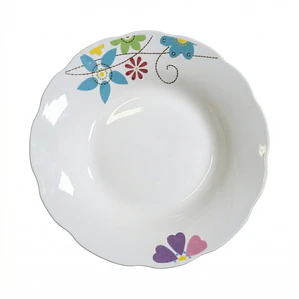 PLATO HONDO LOZA DECORADO 9