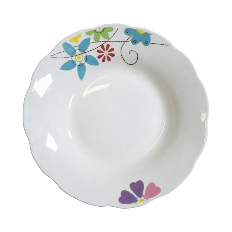PLATO HONDO LOZA DECORADO 9