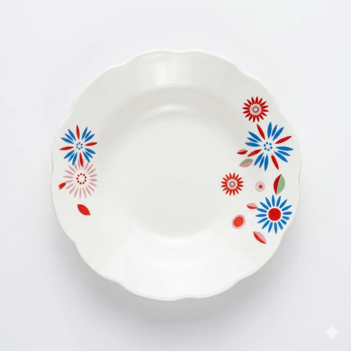 PLATO HONDO LOZA DECORADO 9