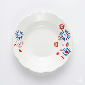 PLATO HONDO LOZA DECORADO 9