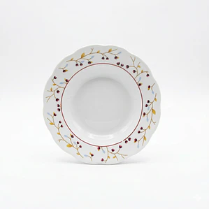 PLATO HONDO LOZA DECORADO 9