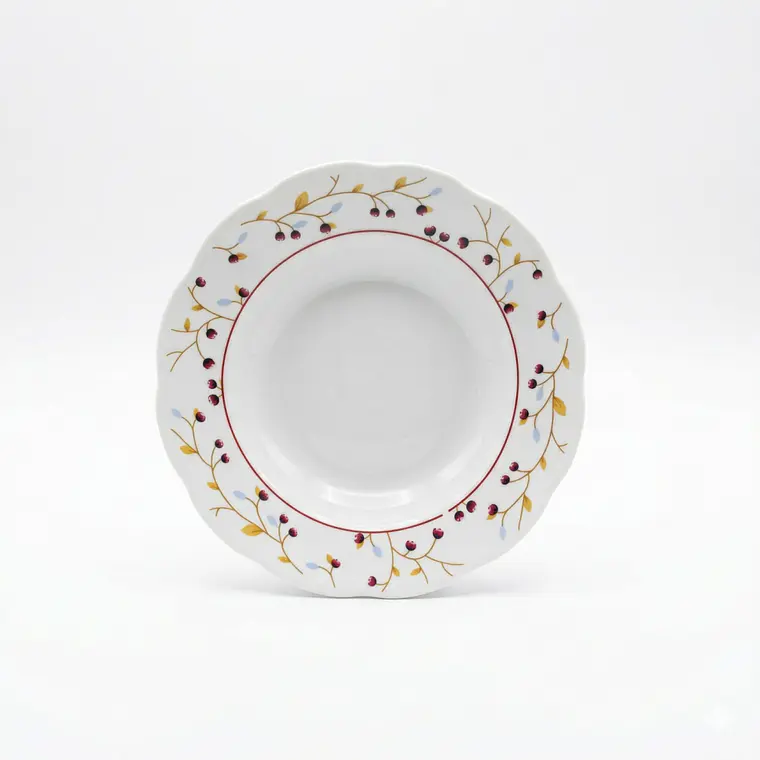 PLATO HONDO LOZA DECORADO 9