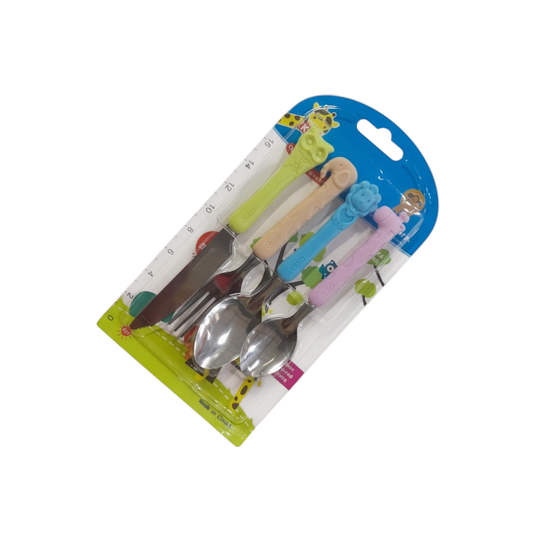 JUEGO DE 4 CUBIERTOS INFANTIL ANIMALES 1