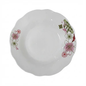 PLATO HONDO LOZA MODELO FLOR LILA 9