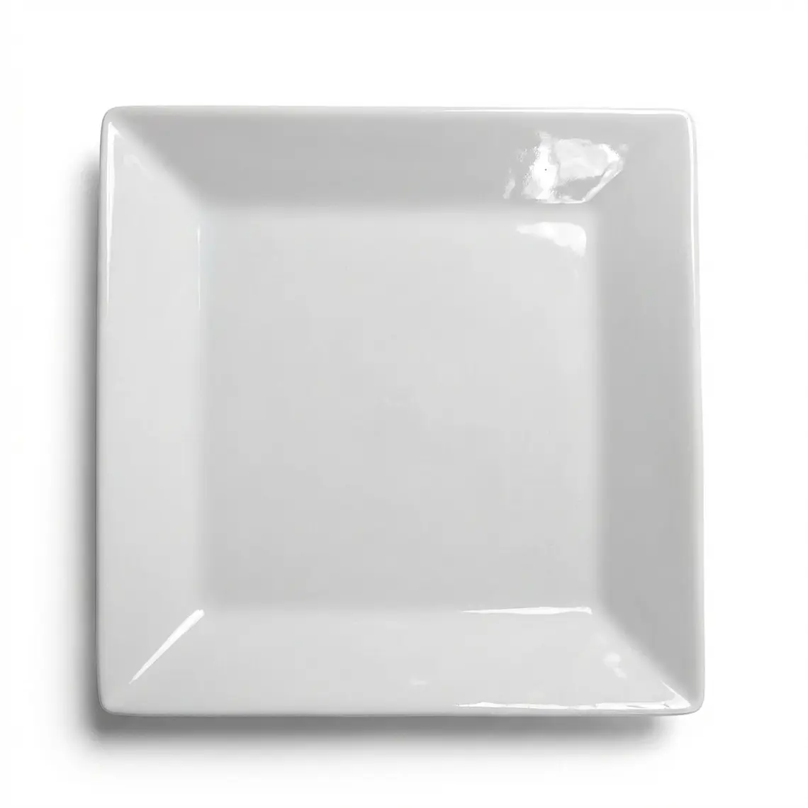 PLATO TENDIDO LOZA CUADRADO BLANCO 10