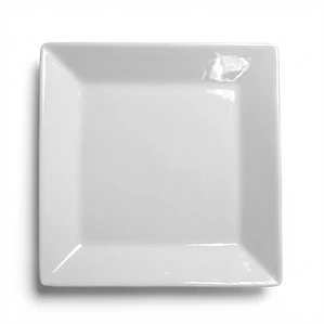 PLATO TENDIDO LOZA CUADRADO BLANCO 10