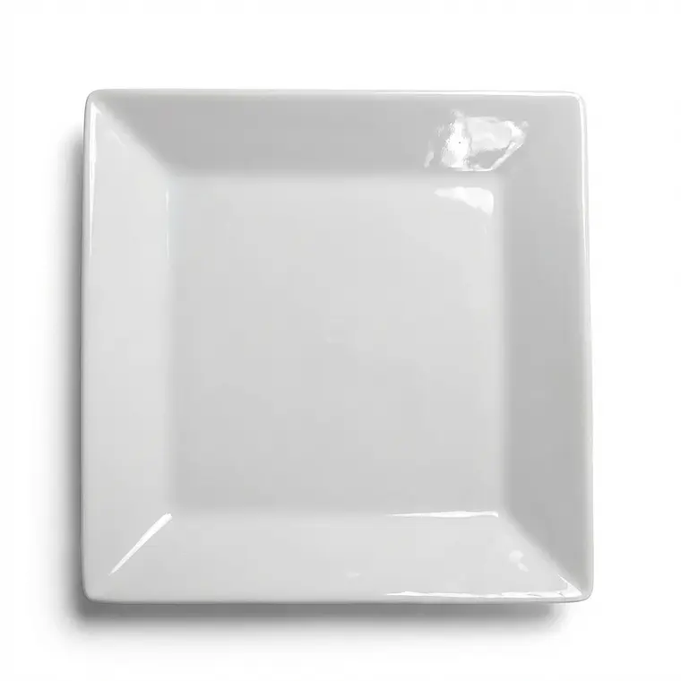 PLATO TENDIDO LOZA CUADRADO BLANCO 10