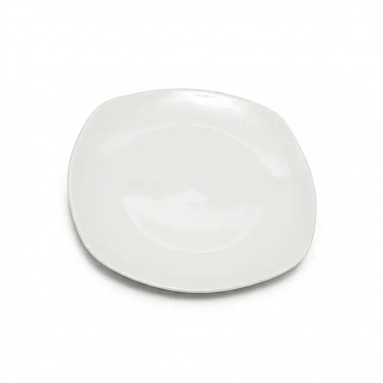 PLATO TENDIDO LOZA CUADRADO BLANCO 6