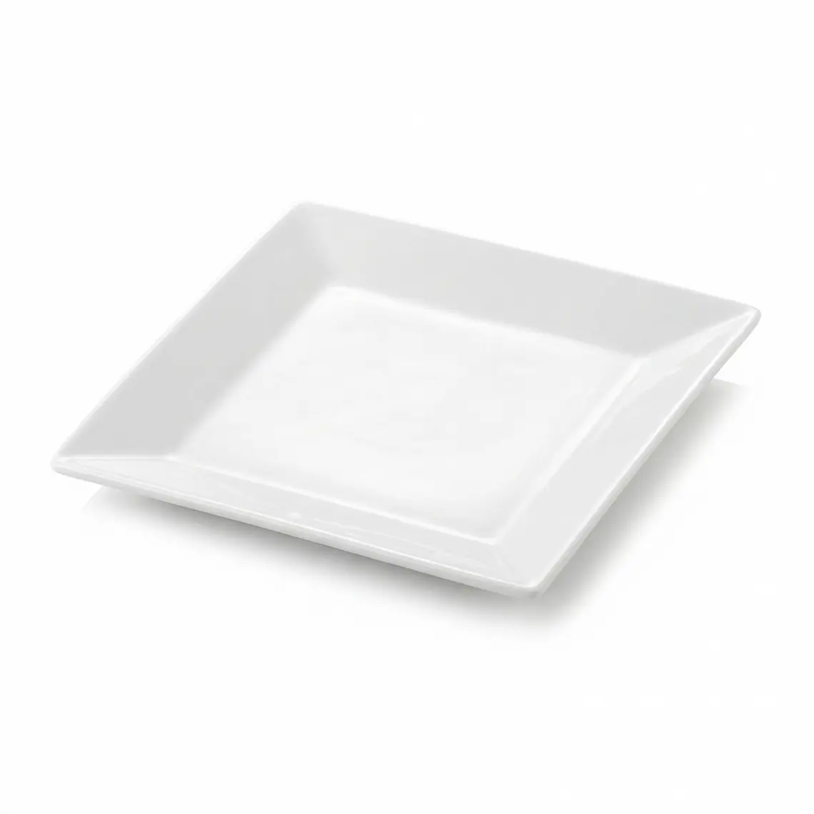 PLATO TENDIDO LOZA CUADRADO BLANCO 8.5
