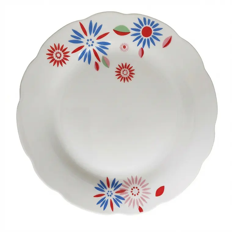 PLATO TENDIDO LOZA DECORADO 9