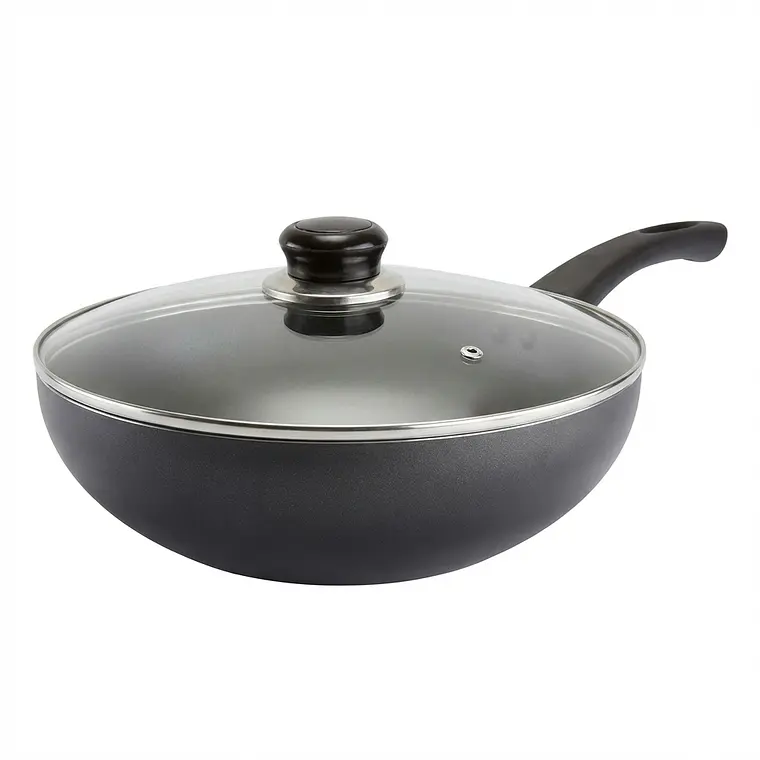 SARTEN WOK ANTIADHERENTE CON TAPA 28 CM 1.8 MM 1