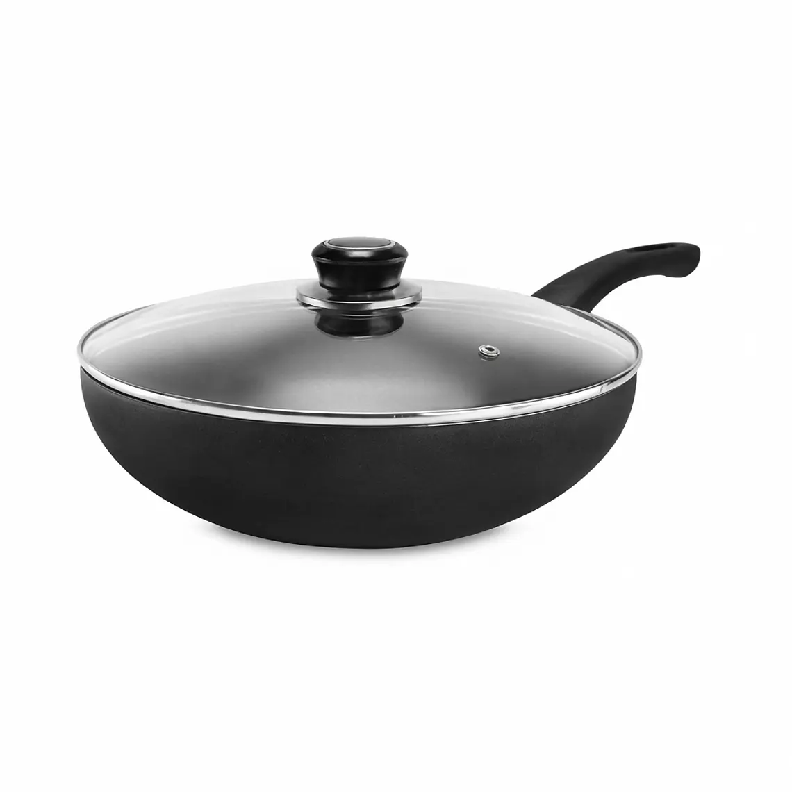SARTEN WOK ANTIADHERENTE CON TAPA 30 CM 1.8 MM 1