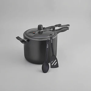 OLLA A PRESION ANTIADHERENTE 8 L + ESPATULA + CUCHARA LLANA