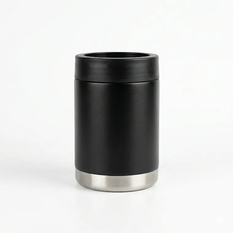 ENFRIADOR LATAS CERVEZA NEGRO ACERO INOXIDABLE 355 ML 1