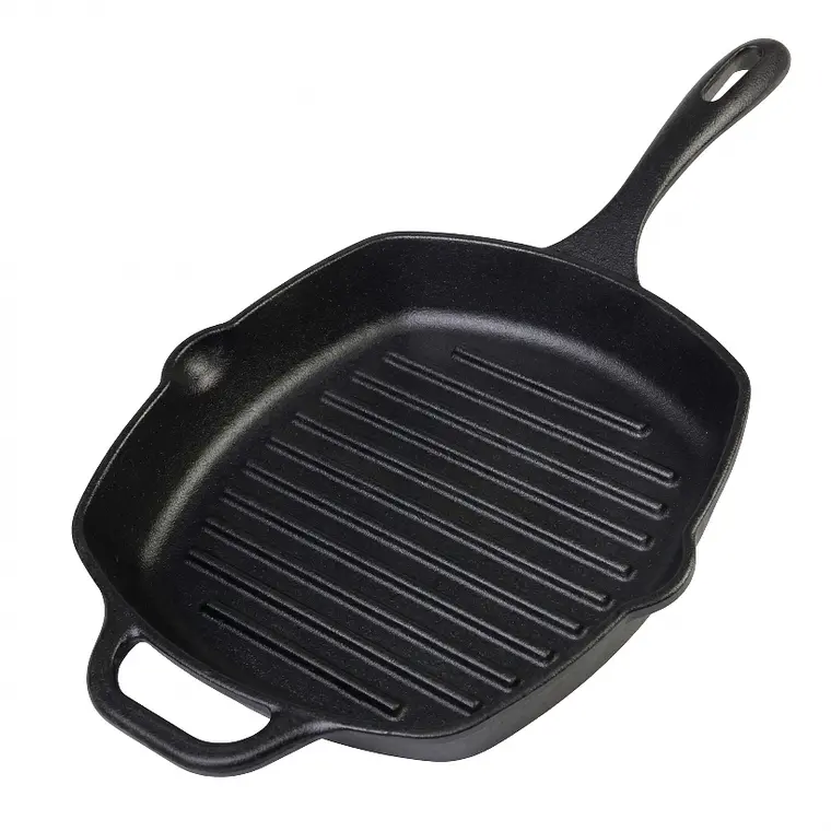 SARTEN HIERRO FUNDIDO GRILL RECTANGULAR PRECURADA 26 CM 1