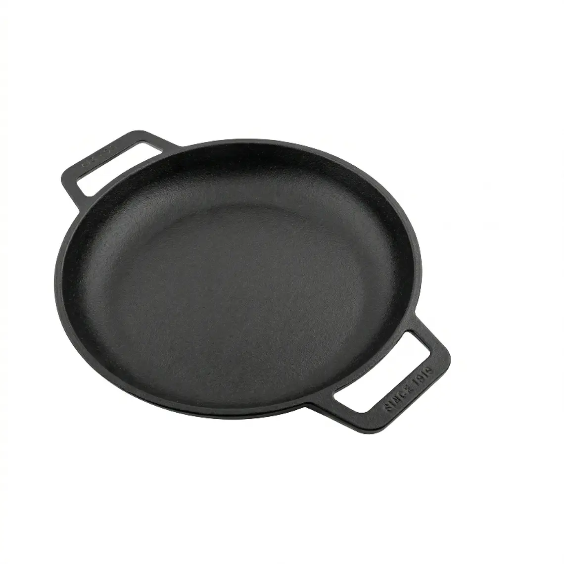 SARTEN HIERRO FUNDIDO REDONDO DOBLE CON ASA CURADO LISO 10