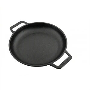 SARTEN HIERRO FUNDIDO REDONDO DOBLE CON ASA CURADO LISO 10